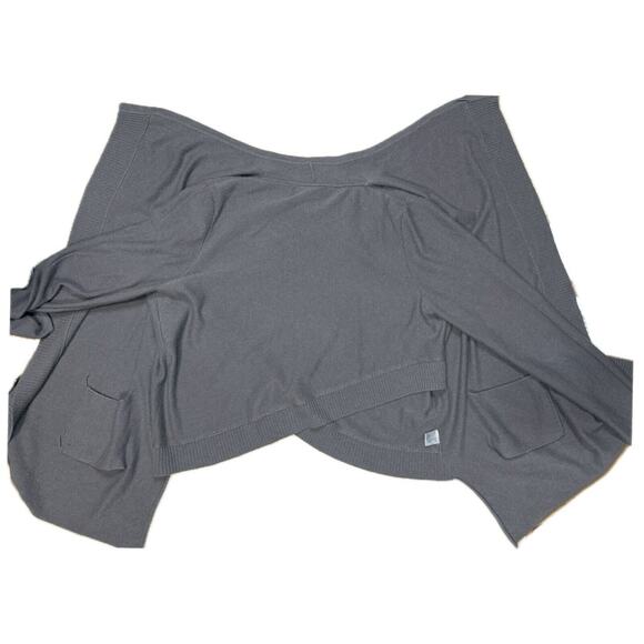 Naadam Sweater Gray Cashmere Cardigan Knit Lagenlook Open Front Long sz S / 6 - Picture 10 of 16